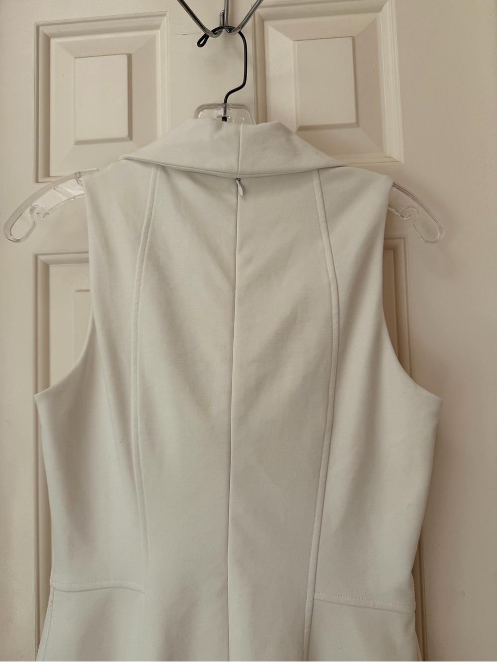 White House Black Market Cream Sleeveless Cowl Neck Sheath Dress, Sz 6 - Picture 14 of 16